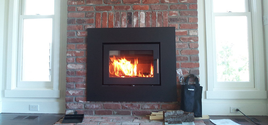 Morso 5660 Wood Insert with four-sided surround, installed by berkshire hearth and home in bridgewater, ct
